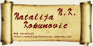 Natalija Kopunović vizit kartica